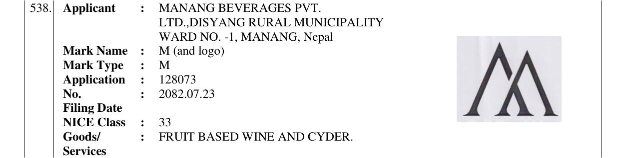 Original bulletin entry for M (and logo)