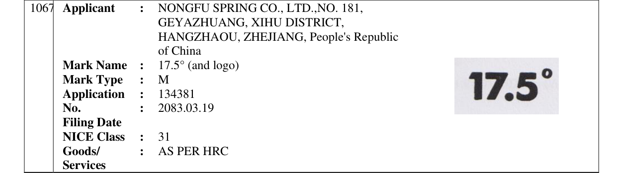 Original bulletin entry for 17.5° (and logo)
