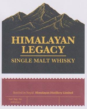 HIMALAYAN LEGACY SINGLE MALT WHISKY (and logo) trademark logo