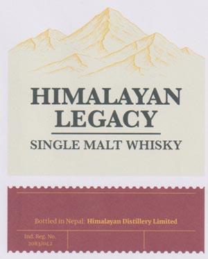 HIMALAYAN LEGACY SINGLE MALT WHISKY (and logo) trademark logo