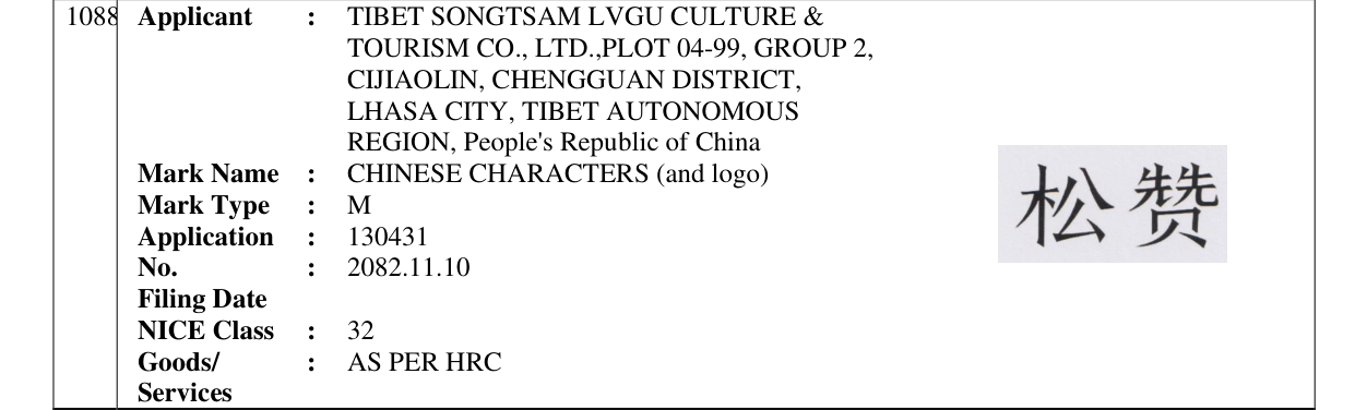 Original bulletin entry for CHINESE CHARACTERS (and logo)