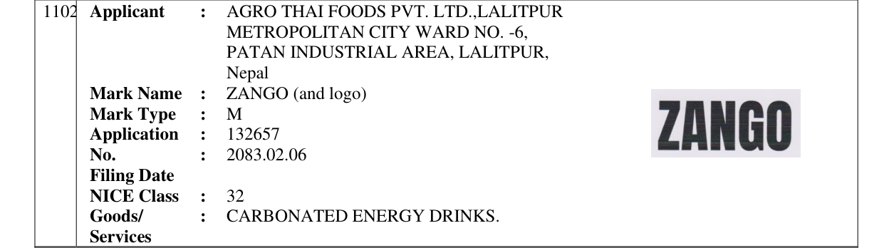 Original bulletin entry for ZANGO (and logo)
