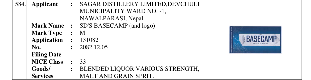 Original bulletin entry for SD'S BASECAMP (and logo)