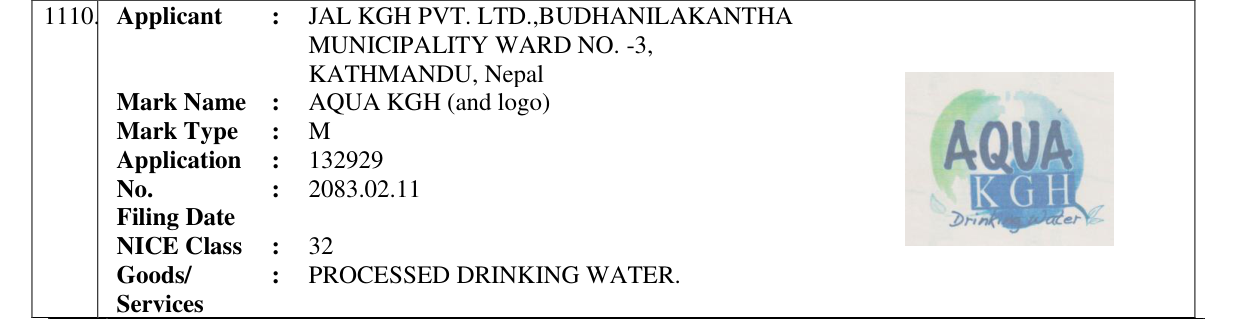 Original bulletin entry for AQUA KGH (and logo)