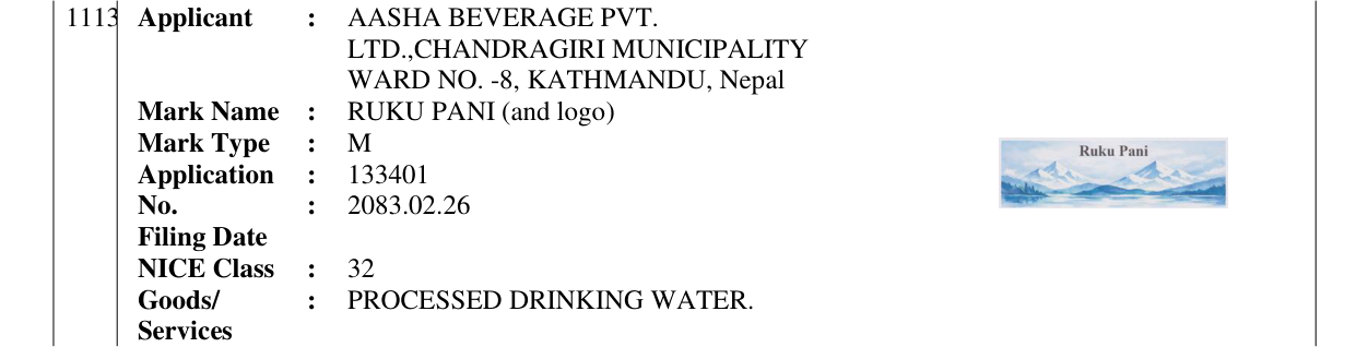 Original bulletin entry for RUKU PANI (and logo)