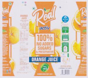 REAL ACTIV ORANGE JUICE (and logo) trademark logo