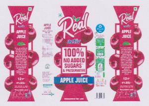 REAL ACTIV APPLE JUICE (and logo) trademark logo