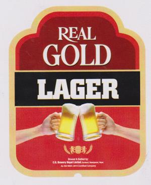 REAL GOLD LAGER (and logo) trademark logo