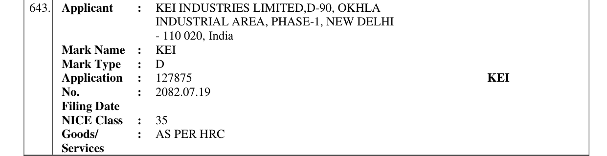 Original bulletin entry for KEI