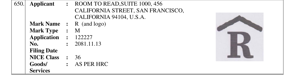 Original bulletin entry for R (and logo)