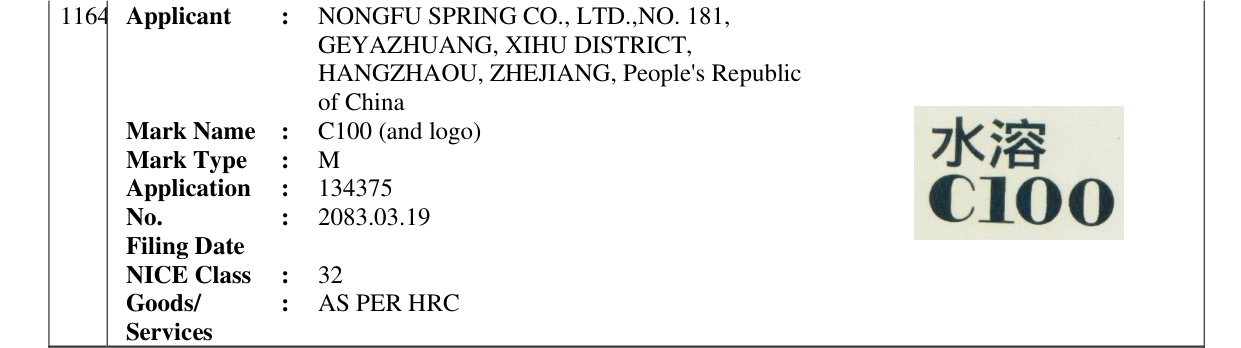 Original bulletin entry for C100 (and logo)