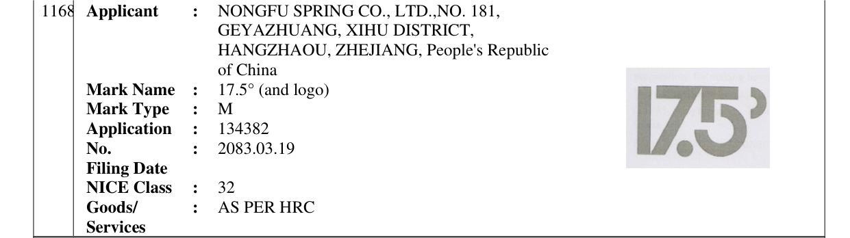 Original bulletin entry for 17.5° (and logo)