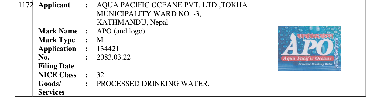 Original bulletin entry for APO (and logo)