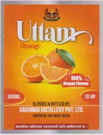 UTTAM ORANGE (and logo) trademark logo