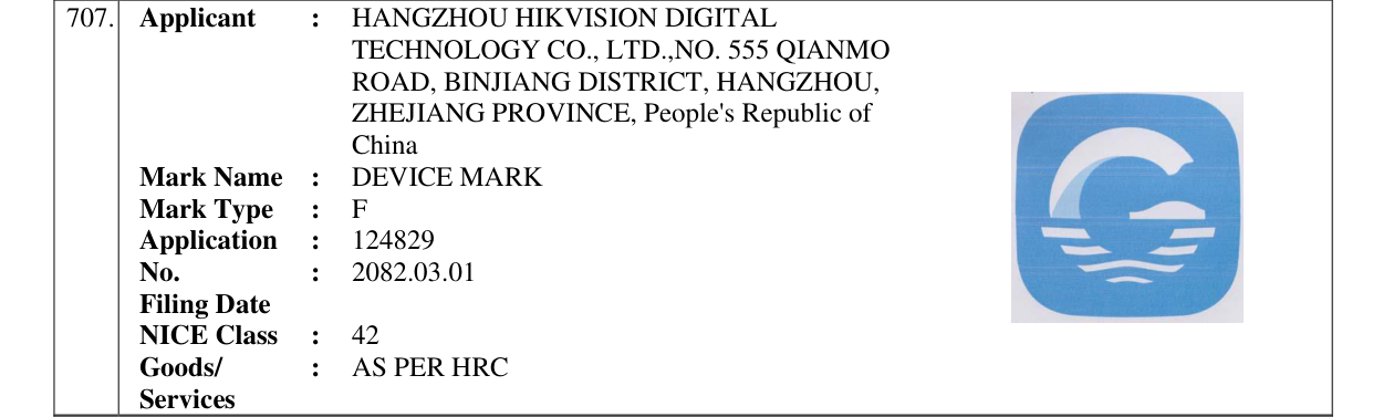 Original bulletin entry for DEVICE MARK