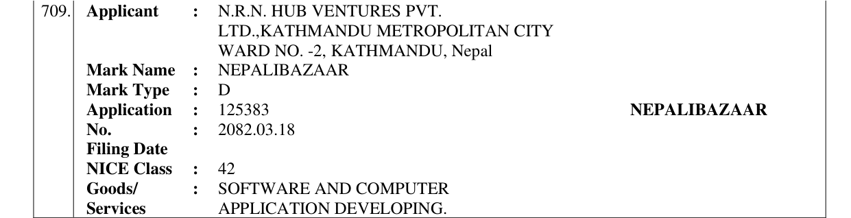 Original bulletin entry for NEPALIBAZAAR