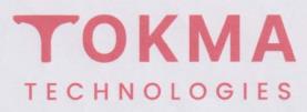 TOKMA TECHNOLOGIES (and logo) trademark logo
