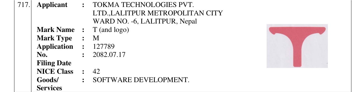 Original bulletin entry for T (and logo)