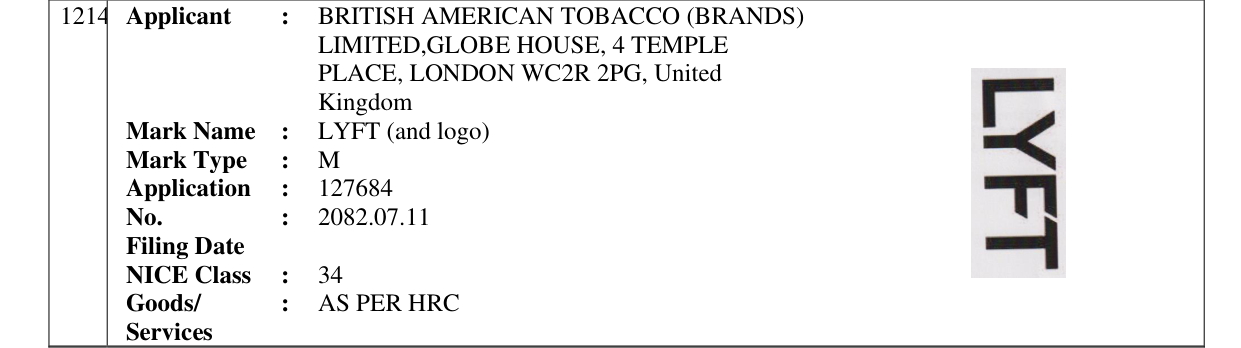 Original bulletin entry for LYFT (and logo)