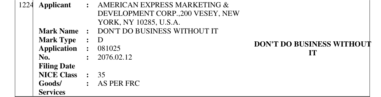 Original bulletin entry for DON'T DO BUSINESS WITHOUT IT