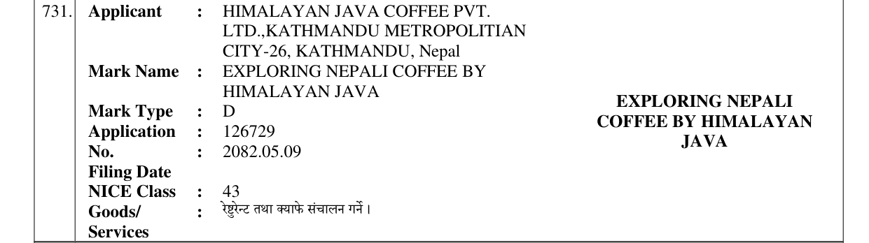 Original bulletin entry for EXPLORING NEPALI COFFEE BY HIMALAYAN JAVA EXPLORING NEPALI