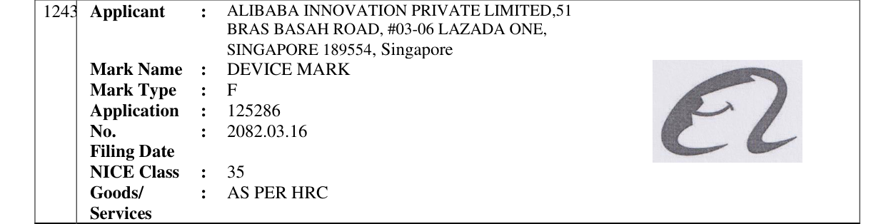 Original bulletin entry for DEVICE MARK