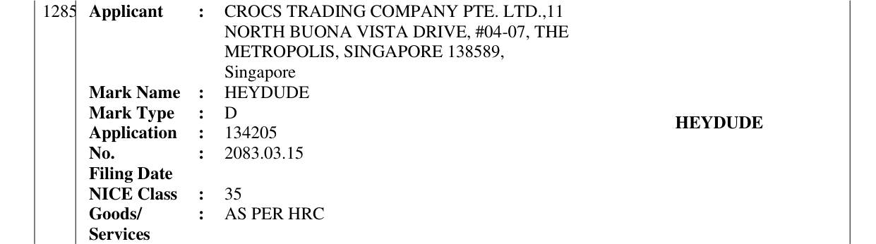 Original bulletin entry for HEYDUDE