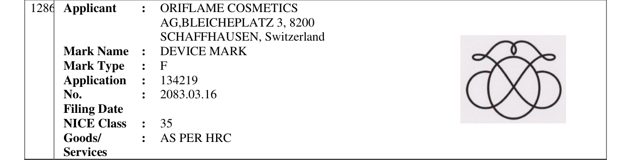 Original bulletin entry for DEVICE MARK