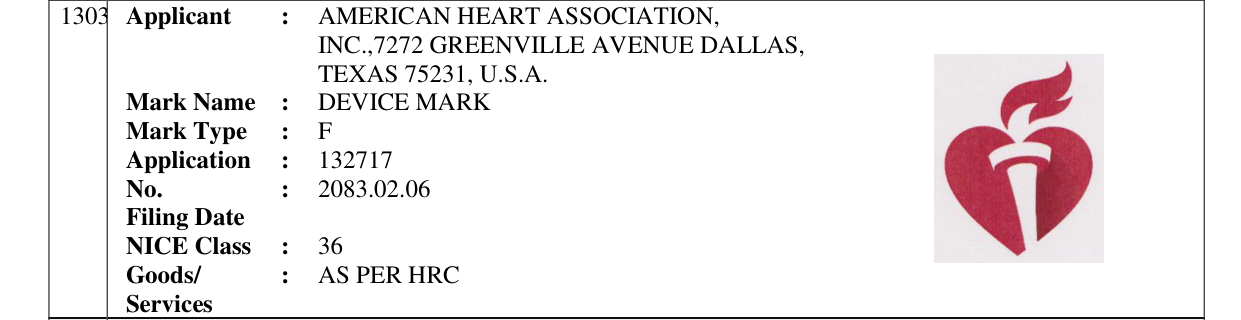 Original bulletin entry for DEVICE MARK