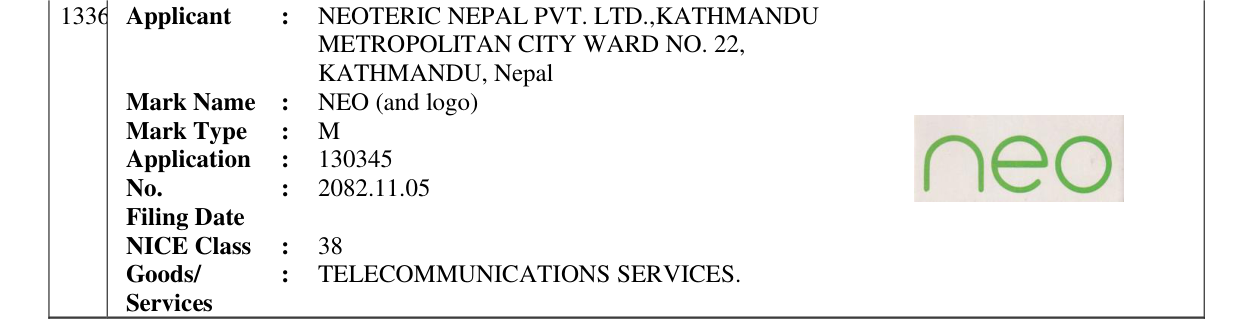 Original bulletin entry for NEO (and logo)
