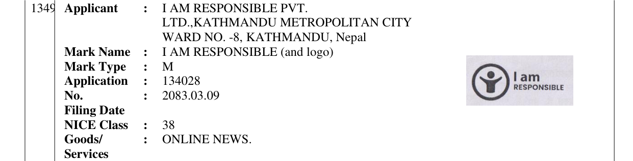 Original bulletin entry for I AM RESPONSIBLE (and logo)