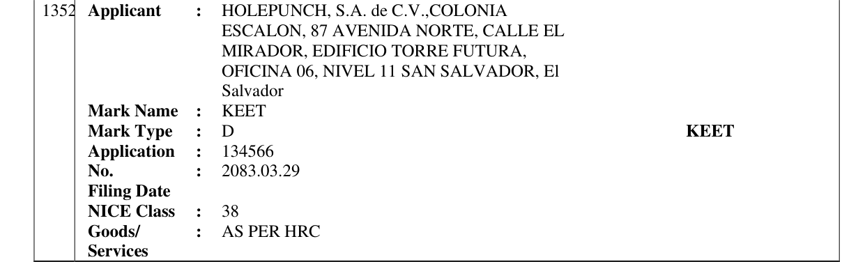 Original bulletin entry for KEET