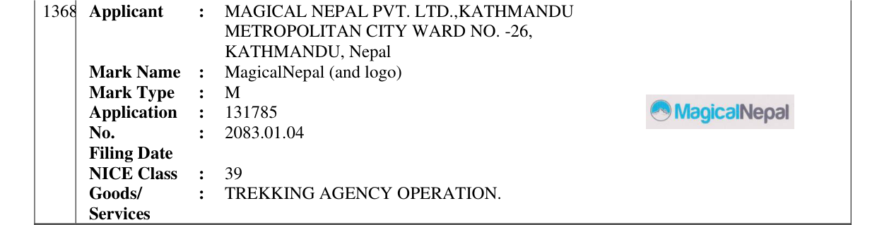 Original bulletin entry for MagicalNepal (and logo)