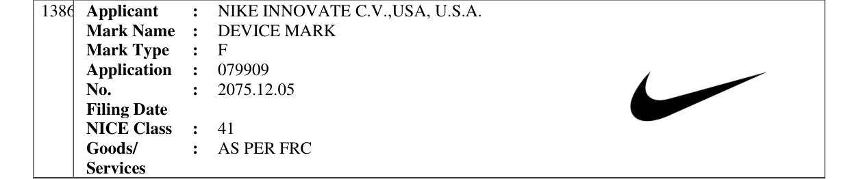 Original bulletin entry for DEVICE MARK