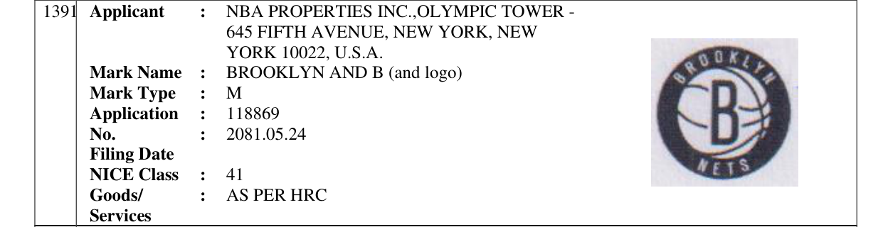 Original bulletin entry for BROOKLYN AND B (and logo)
