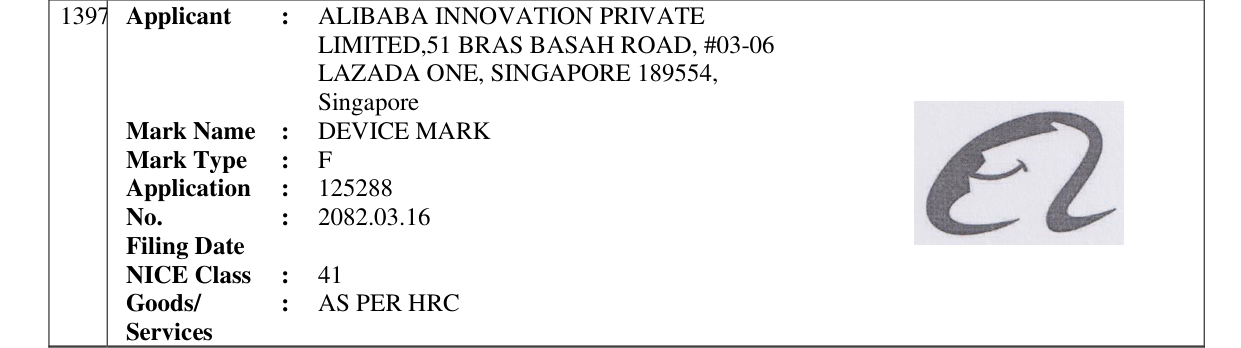 Original bulletin entry for DEVICE MARK