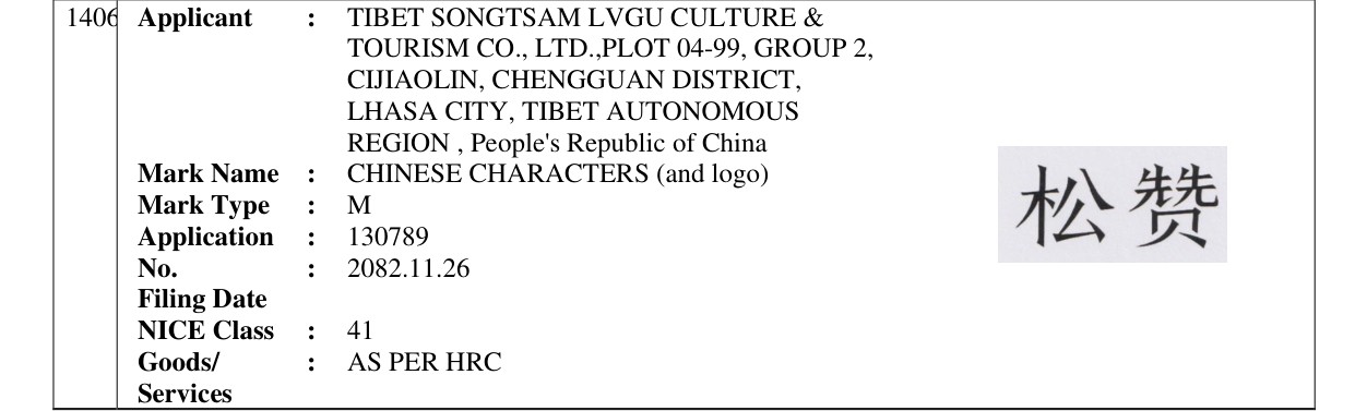 Original bulletin entry for CHINESE CHARACTERS (and logo)