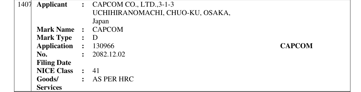 Original bulletin entry for CAPCOM