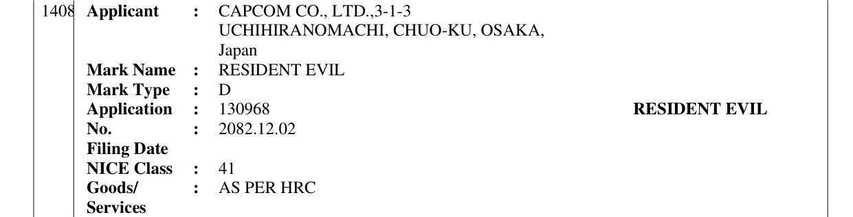 Original bulletin entry for RESIDENT EVIL