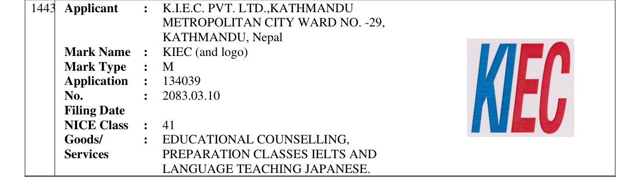 Original bulletin entry for KIEC (and logo)