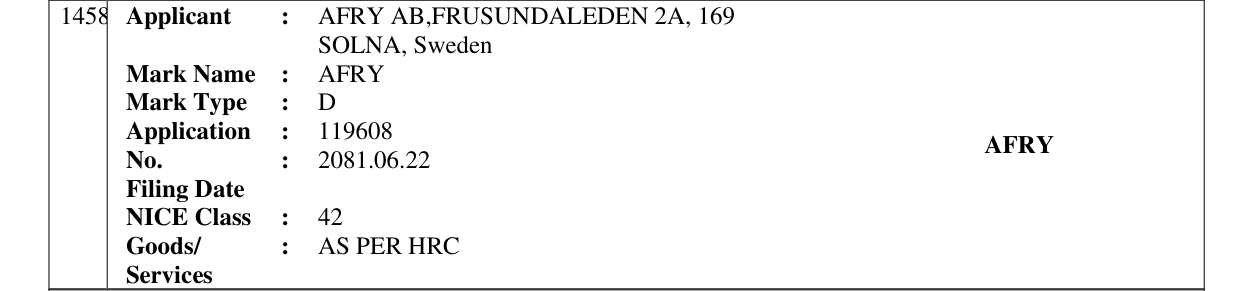 Original bulletin entry for AFRY