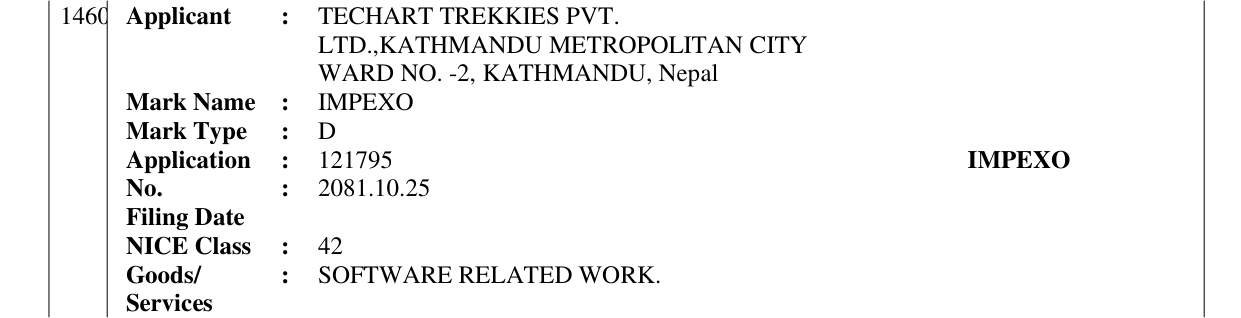 Original bulletin entry for IMPEXO