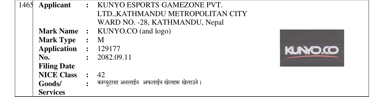 Original bulletin entry for KUNYO.CO (and logo)