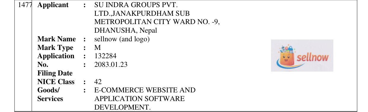 Original bulletin entry for sellnow (and logo)