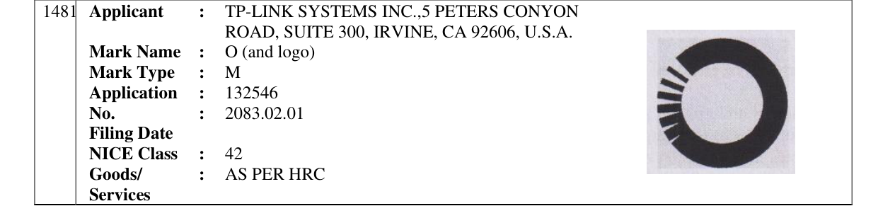 Original bulletin entry for O (and logo)