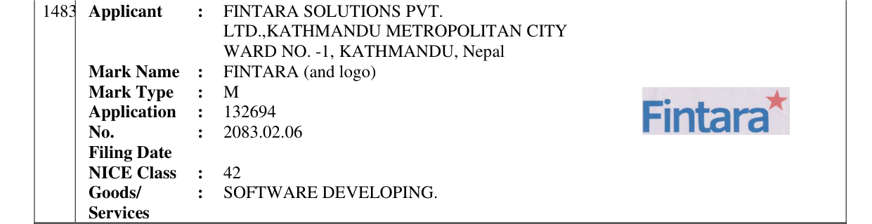 Original bulletin entry for FINTARA (and logo)