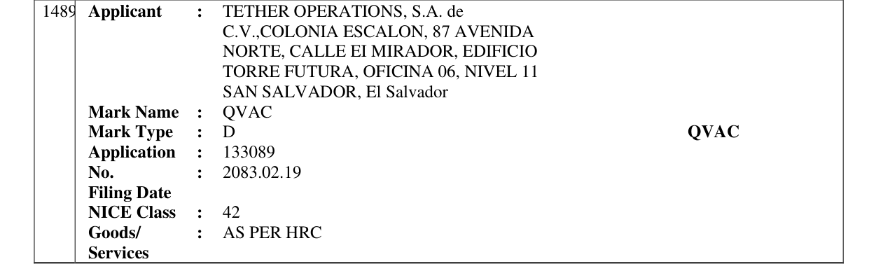 Original bulletin entry for QVAC