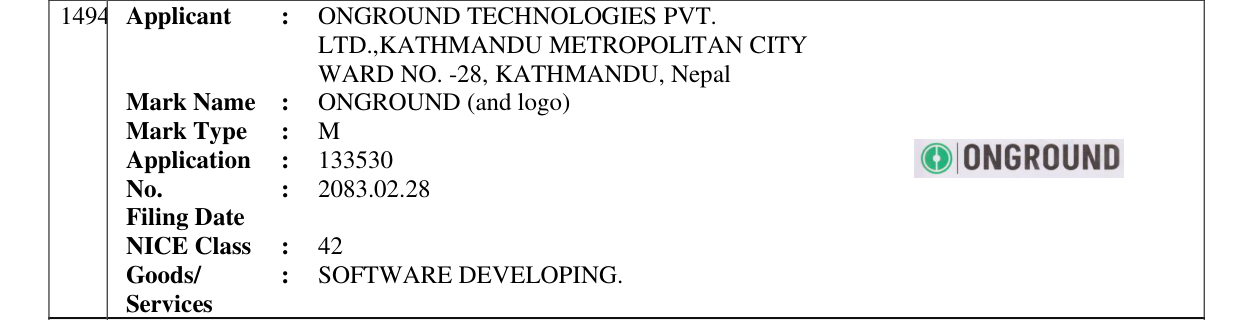 Original bulletin entry for ONGROUND (and logo)