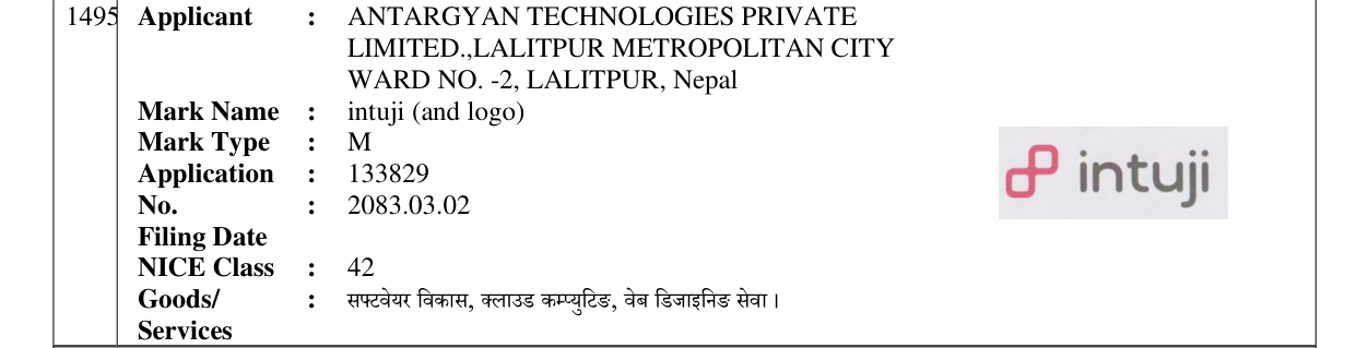 Original bulletin entry for intuji (and logo)