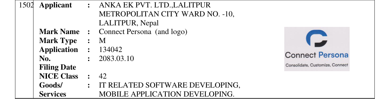 Original bulletin entry for Connect Persona (and logo)